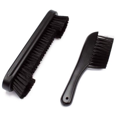 GSE Games & Sports Expert 2-Piece Solid Wood Billiard Pool Table Brush and Rail Brush Set, Billiards Pool Table Cleaning Tools, Black