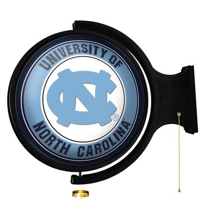 North Carolina Tar Heels: Round Rotating Lighted Wall Sign - College Decor for Home, Game Room, Fan Cave & Garage - USA Made