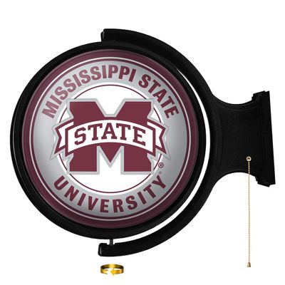Mississippi State Bulldogs: Round Rotating Lighted Wall Sign - College Decor for Home, Game Room, Fan Cave & Garage - USA Made