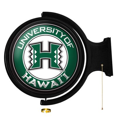 Hawaii Warriors: Round Rotating Lighted Wall Sign - College Decor for Home, Game Room, Fan Cave & Garage - USA Made