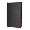 TORRO Golf Scorecard and Yardage Book Holder  Genuine Leather Golf Scorecard and Yardage Wallet with Pencil Loop (Black with Red Detail) view 1