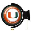 Miami Hurricanes: Round Lighted Rotating Wall Sign - College Decor for Home, Game Room, Fan Cave & Garage - USA Made view 1