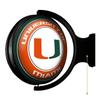 Miami Hurricanes: Round Lighted Rotating Wall Sign - College Decor for Home, Game Room, Fan Cave & Garage - USA Made view 2