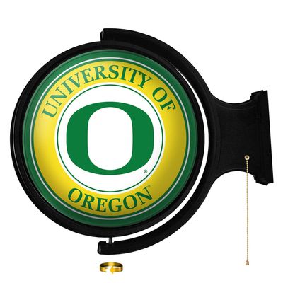 Oregon Ducks: Round Lighted Rotating Wall Sign - College Decor for Home, Game Room, Fan Cave & Garage - USA Made