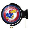 Kansas Jayhawks: Round Rotating Lighted Wall Sign - College Decor for Home, Game Room, Fan Cave & Garage - USA Made view 1