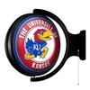 Kansas Jayhawks: Round Rotating Lighted Wall Sign - College Decor for Home, Game Room, Fan Cave & Garage - USA Made view 2