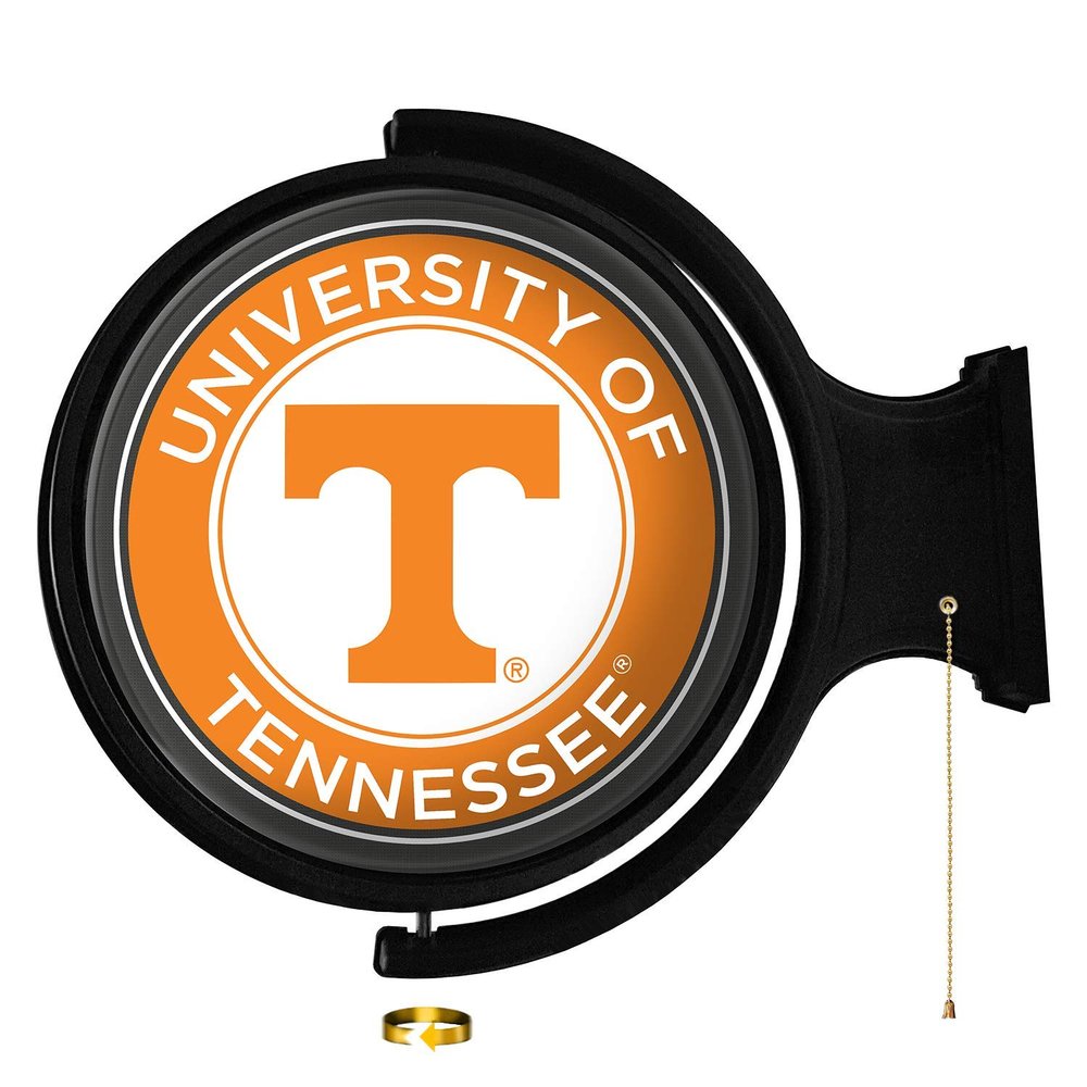 Tennessee Volunteers: Round Rotating Lighted Wall Sign - College Decor for Home, Game Room, Fan Cave & Garage - USA Made