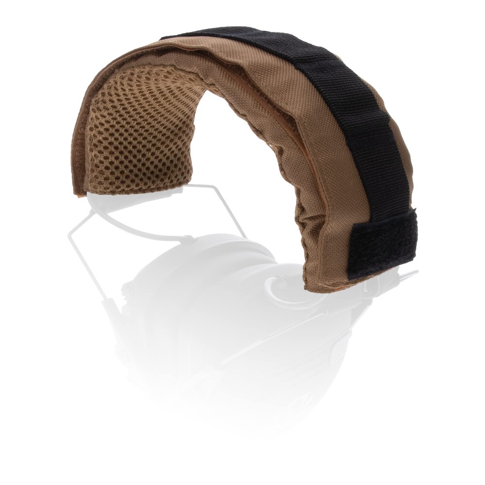 Walker's Headband Wrap for Shooting Earmuffs | Universal Fit Durable Nylon Breathable Cool Mesh Padding Hearing Protection Headset Cover w/Hook & Loop Closure, Coyote Brown - MOLLE Webbing