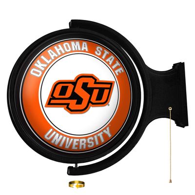 Oklahoma State Cowboys: Round Rotating Lighted Wall Sign - College Decor for Home, Game Room, Fan Cave & Garage - USA Made