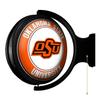 Oklahoma State Cowboys: Round Rotating Lighted Wall Sign - College Decor for Home, Game Room, Fan Cave & Garage - USA Made view 2