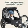 Retrospec Rover Kids Bicycle Trailer - Single & Double Passenger Childrens Foldable/Collapsible Tow Behind Bike Trailer With 16" Wheels, Safety Reflectors & Rear Storage Compartment view 2