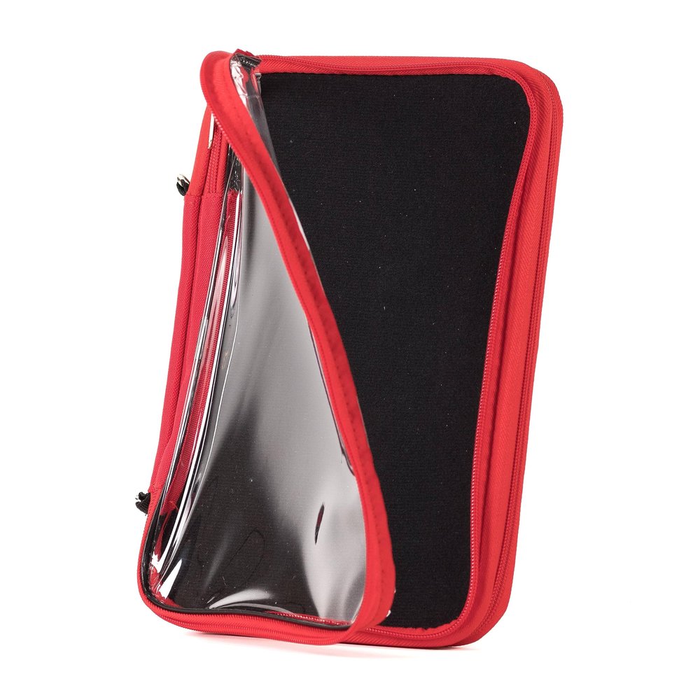 PinFolio Show Pin Display Bag, Lightweight Pin Book Designed for Storage & Easy Trading Up to 150 1-Inch Enamel Pins (Black & Red)