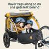 Retrospec Rover Bike Trailer for Kids - Foldable Single & Double Passenger Design With 16in Wheels, 5-Point Safety Harness & Weather Shield - Baby Bike Trailer With Storage view 2