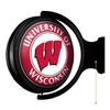 Wisconsin Badgers: Round Lighted Rotating Wall Sign - College Decor for Home, Game Room, Fan Cave & Garage - USA Made view 2
