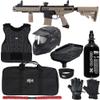 Action Village Tippmann Stormer Elite Dual Fed Protector Level 2 Paintball Gun Package Kit (Dark Earth, Glove Size: Small/Medium)