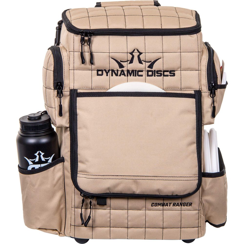 Dynamic Discs Combat Ranger Disc Golf Backpack | Large Main Compartment That Can Hold 18+ Discs | On-Deck Frisbee Golf Putter Pouch | Padded Back Panel and Straps for Extra Comfort (Sandstone)