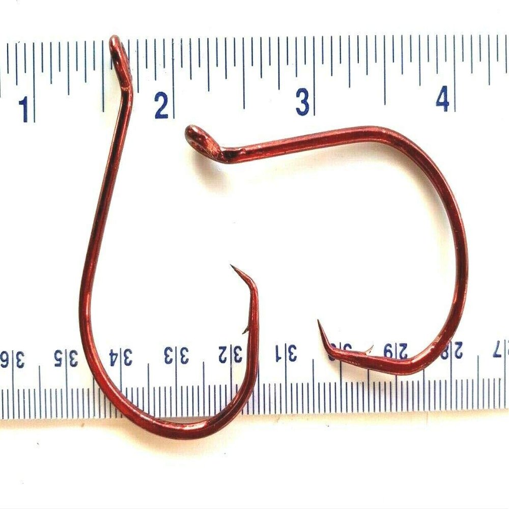 500 Gerry's Tackle 2X Strong Offset Red Circle Hooks Size 9/0