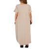 Arolina Women Summer Maxi Dress Short Sleeve V Neck Casual Loose Long Split Dresses Beach Vacation Sundress with Pockets Coffee view 2