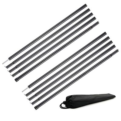 Tent Poles,Adjustable Steel Rods for Camping Tarps,Backpacking,Shelters,Portable Tarp Poles Rods-2 Pack (Black)