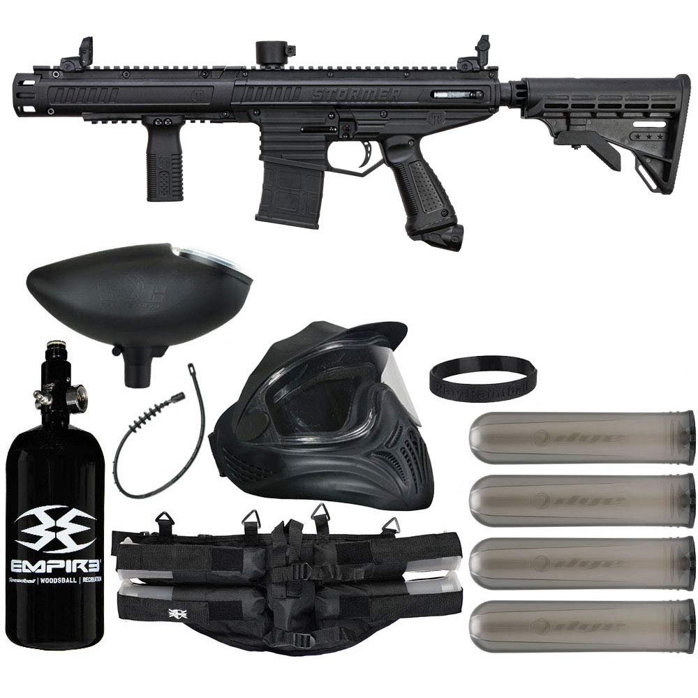 Action Village Tippmann Stormer Elite Dual Fed Legendary Paintball Gun Package Kit (Black)