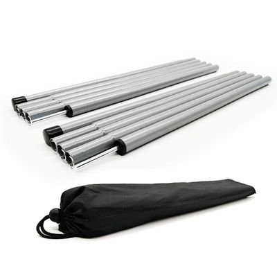 Long Leaf Tent Poles,Adjustable Steel Rods for Camping Tarps,Backpacking,Shelters,Portable Tarp Poles Rods-2 Pack (Silver Gray)