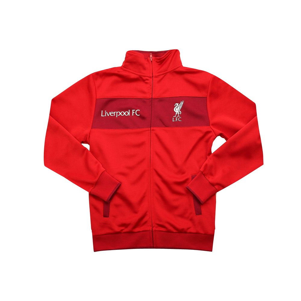 Icon Sports Soccer Track Jacket  Official Boy's Liverpool FC World Football Club Team Casual Full Zip Up Active Youth Training Top LP52TJ-2 YL