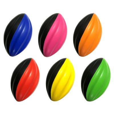 Blu Jay LMC Products Mini Football Pack - 5 Spiral Small Foam Footballs for Kids (Red, Yellow, Blue, Pink, Orange, Green) (6 Pack)
