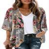 Plus Size Kimono Cardigan for Women Summer Floral Tops Loose Beach Cover Ups Oversized Shirts (Darkgrey, 4XL) view 1