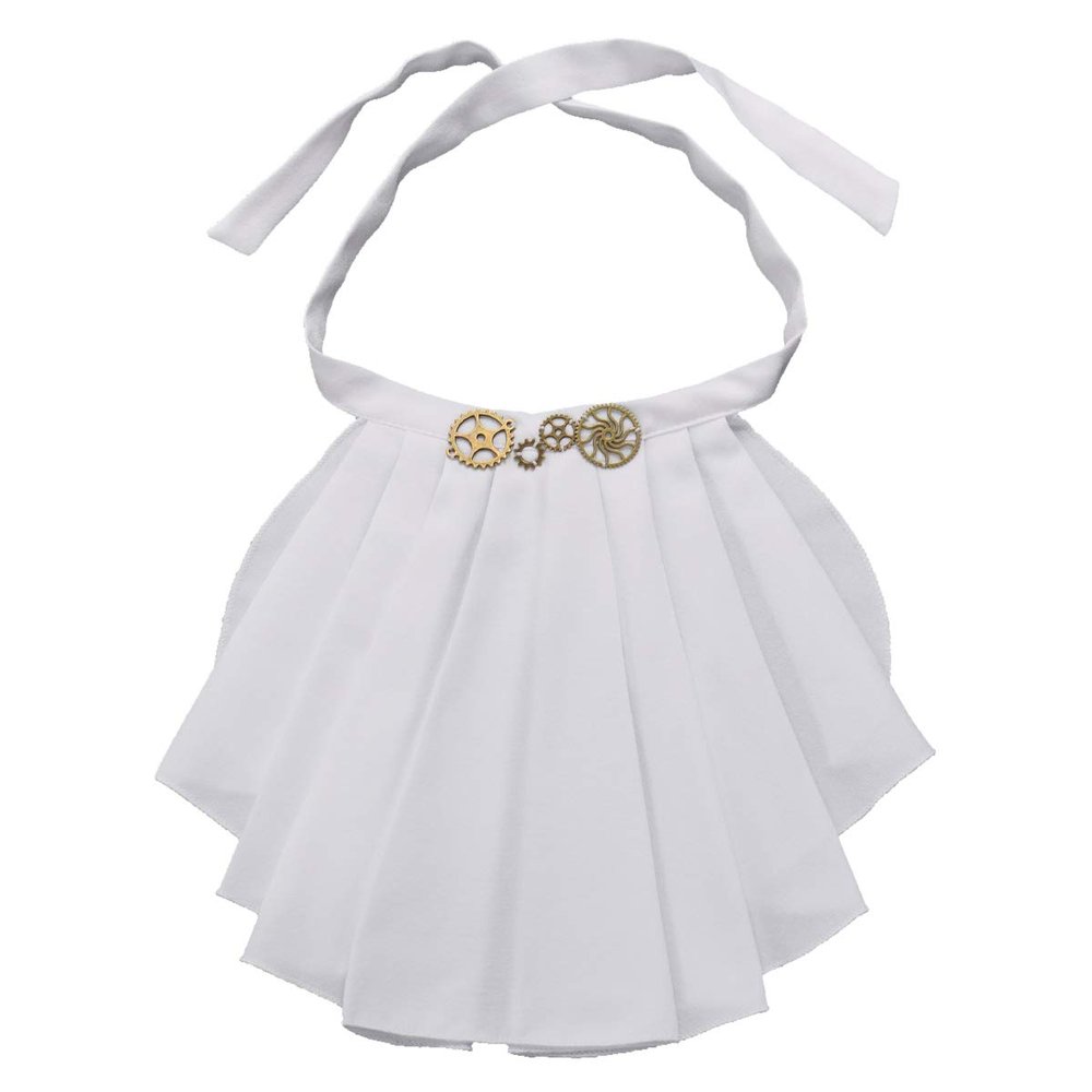 BLESSUME Victorian Steampunk Chiffon Jabot Neck 1pc (White1)