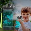 Ammonite Shark Kids Water Bottle with 3D Glowing LED Light - 14 OZ Tritan BPA Free - Creative Ideal Travel Cup Gift for School Kid Boy Child Holiday Camping Picnic view 1