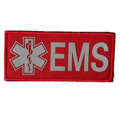 4.3"x2" Red Emergency Medical Services Reflective Patches - Nurse Care EMS Patch Emblem Badge for Tactical Vest, Backpack, Hats, Bags, Clothes