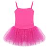 VernLan Girls Sequined Camisole Leotard Tutu Skirt Dress Ballet Gymnastics Ballerina Dancewear Costumes for Performance Rose 10-12 view 2