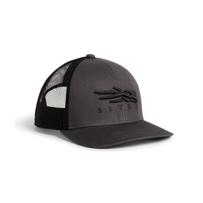 SITKA Mid Pro Trucker Hat - Adjustable Outdoor Snap Back Hat for Men, Lead, One Size Fits All