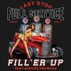 Tee Hunt Full Service Fill 'Er Up Sweatshirt Hot Rod Pin-up Girl Old School Hoodie White Small view 2