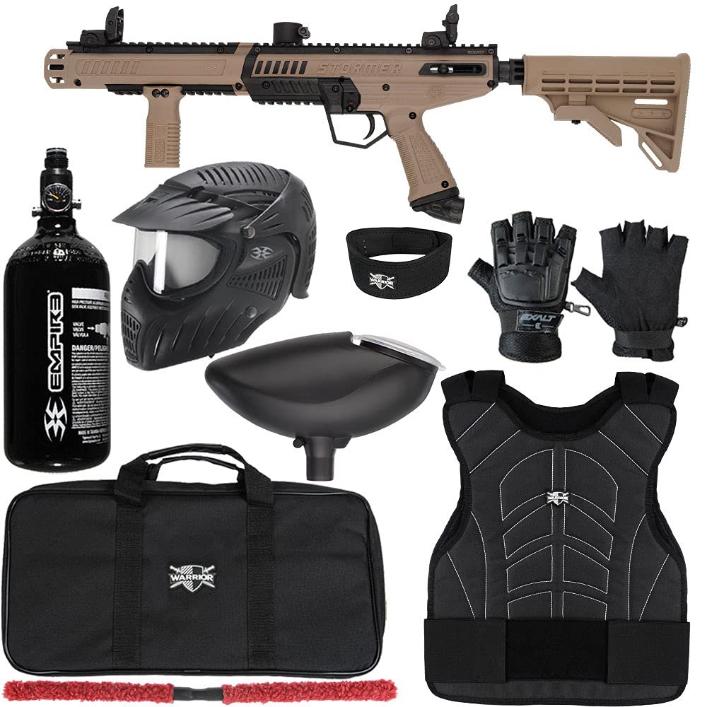 Action Village Tippmann Stormer Tactical Level 2 Protector Paintball Gun Package Kit (Dark Earth, Glove Size: Large/X-Large)