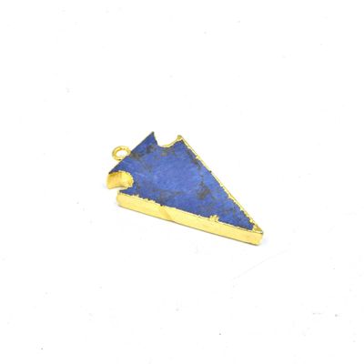 Arrowhead Pendant | Electroplated Faux Stone Arrow Pendant | Lapis