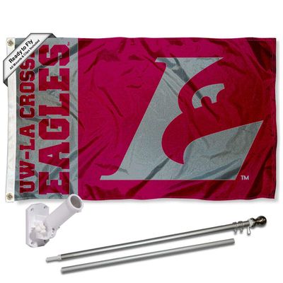 College Flags & Banners Co. Wisconsin-Lacrosse Eagles Nylon Flag and Pole Bracket Mount Bundle