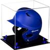 Acrylic Display Case for Baseball Batting Helmet Premium Baseball Display Case with Black Base and Polished Edges Durable Display Cases for Collectibles .Dim: 12.25" L x 10" W x 10.5" H (V22/A012) view 1