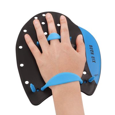 GREUS Unisex Swim Hand Paddles Gloves Swimming Training Paddles with Adjustable Straps Aquatic Gloves Water Resistance Aqua Fit Workout Fitness Gear, for Women Men Teens Kids (L)