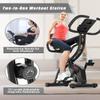 Folding Exercise Bike with Arm Resistance Bands, Magnetic Upright Indoor Cycling Bike Stationary for Home Gym & Cardio Workout view 3