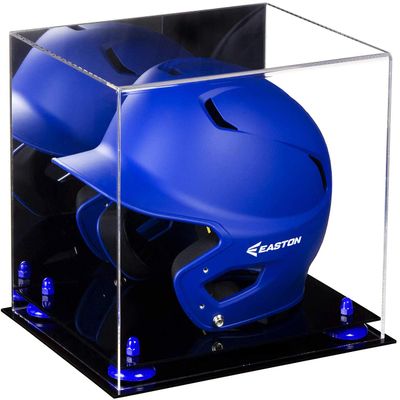 Acrylic Display Case for Baseball Batting Helmet Premium Baseball Display Case with Black Base and Polished Edges Durable Display Cases for Collectibles .Dim:12.25" L x 10" W x 10.5" H (A012/V22)