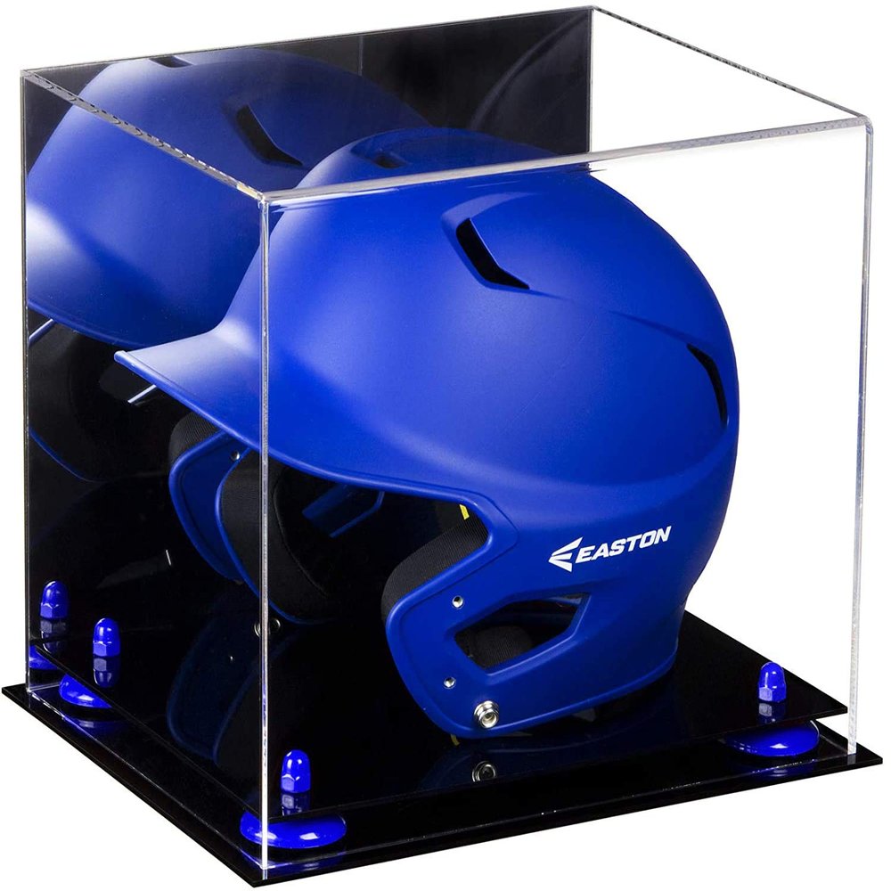 Acrylic Display Case for Baseball Batting Helmet Premium Baseball Display Case with Black Base and Polished Edges Durable Display Cases for Collectibles .Dim:12.25" L x 10" W x 10.5" H (A012/V22)
