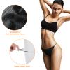 Geyoga 50 Pcs Disposable Thong Panties Women's Disposable Spa T Thong Underwear Individually Pack for Spray Tanning Black view 4