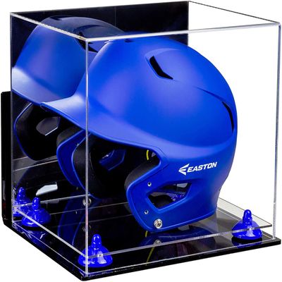 Acrylic Display Case for Baseball Batting Helmet Premium Baseball Display Case with Clear Base and Polished Edges Durable Display Cases for Collectibles .Dim: 12.25" L x 10" W x 10.5" H (V22/A012)