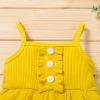 Newborn Baby Girl Clothes Solid Straps Romper Tank Tees Tops+Floral Short Pants Outfit Set Toddler Girl Clothes Shorts Set (Yellow Tank tees Shorts Set, 6-12 Months) view 4