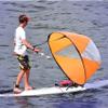 POCREATION Kayak Wind Sail Kit, 42 Inch Foldable with Clear Window for Kayaking Sailing, Orange view 3