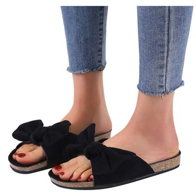 ZBYY Sandals for Women Flat,Women's Bowknot Comfy Casual Sandal Shoes Summer Beach Travel Fashion Comfort Slipper