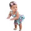 Digood Girls Dress&Skirt,Newborn Infant Baby Girls Backless Lacing Floral Print Romper Dress Sundress,Kids Summer Clothes (Blue,6-12 M) view 1