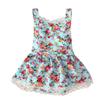 Digood Girls Dress&Skirt,Newborn Infant Baby Girls Backless Lacing Floral Print Romper Dress Sundress,Kids Summer Clothes (Blue,6-12 M) view 3