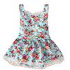 Digood Girls Dress&Skirt,Newborn Infant Baby Girls Backless Lacing Floral Print Romper Dress Sundress,Kids Summer Clothes (Blue,12-18 M) view 4